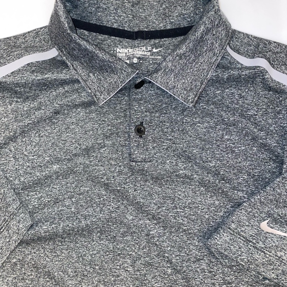 Nike Golf Tour Performance Dri Fit Gray Heather Size Medium EUC B18-18